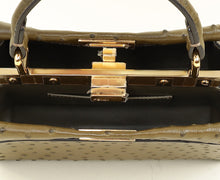 Fendi Avocado Green Ostrich Mini Peekaboo Bag
