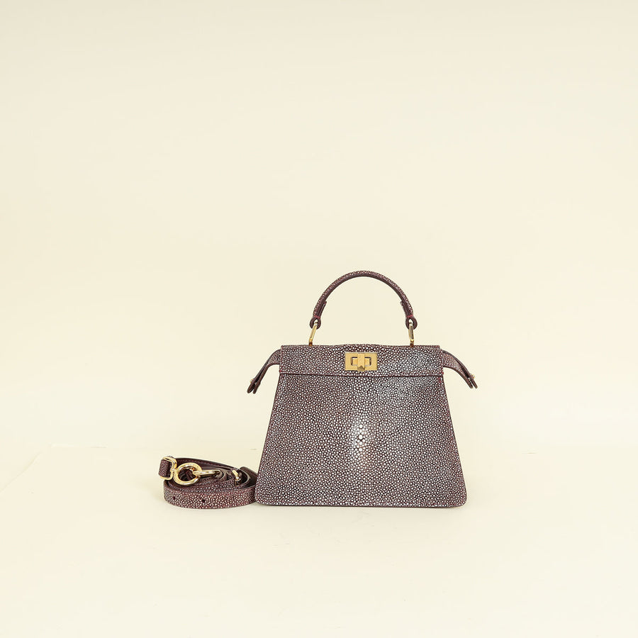 Fendi Burgundy Peekaboo ISeeU Petite Bag