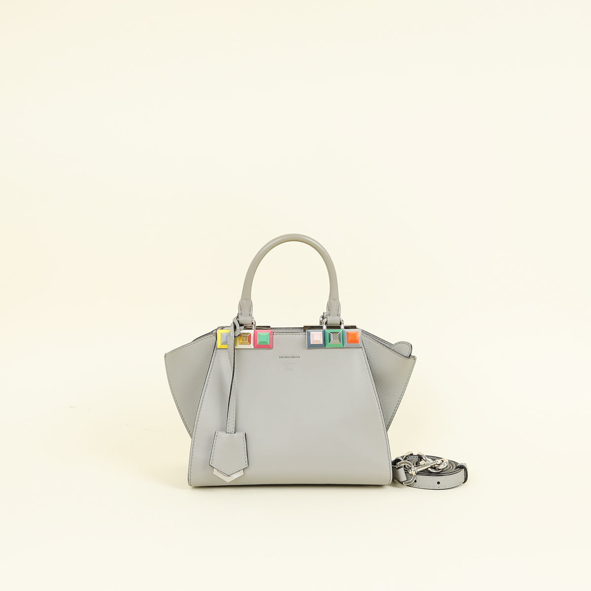 Fendi Grey 3 Jours Studded Petite Bag