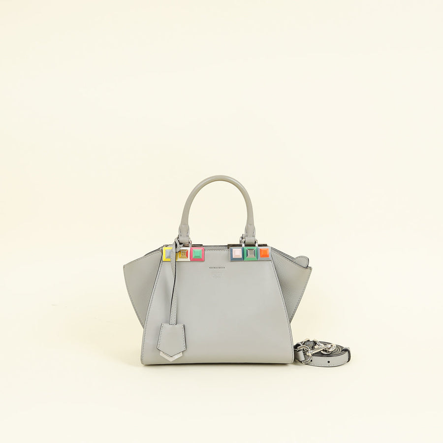Fendi Grey 3 Jours Studded Petite Bag