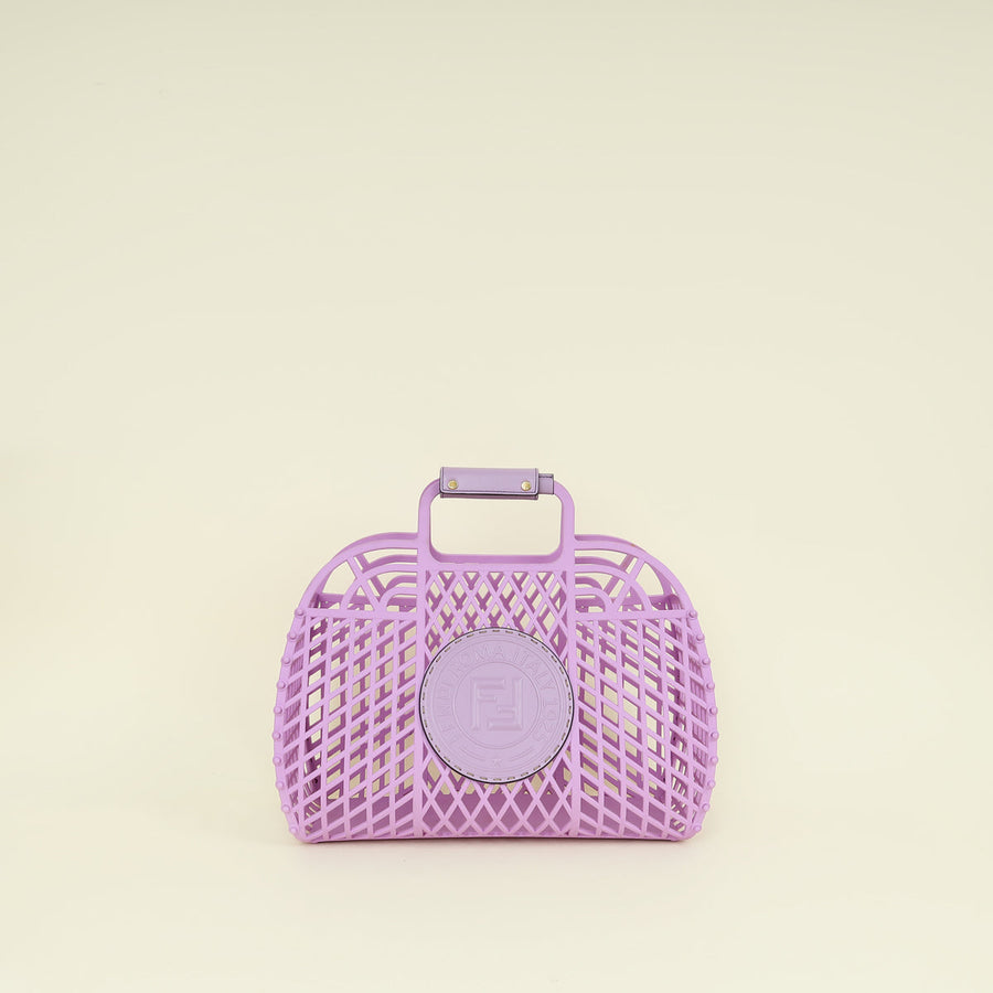 Fendi Purple Logo Basket Bag