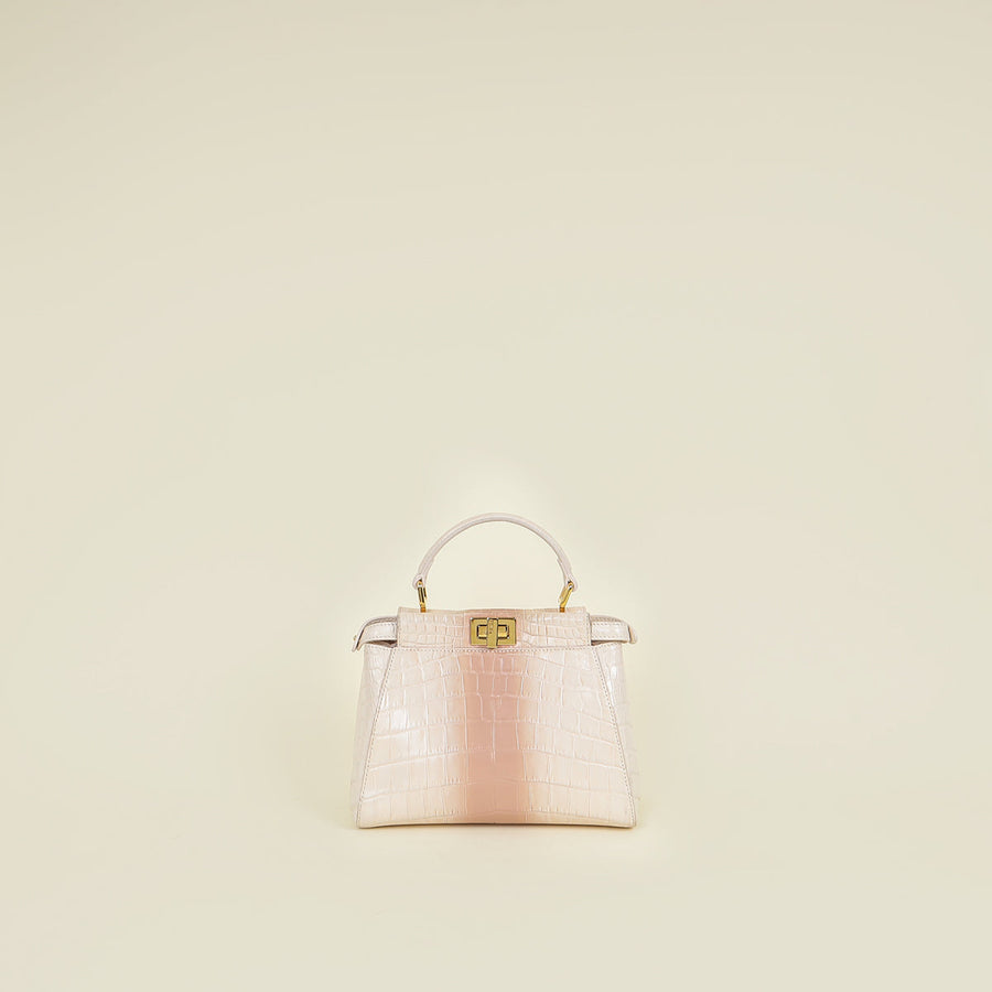 Fendi Nude Peach Ombre Crocodile Mini Peekaboo Bag
