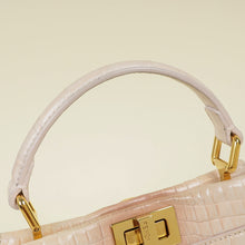 Fendi Nude Peach Ombre Crocodile Mini Peekaboo Bag
