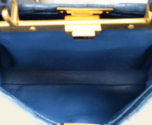 Fendi Blue Shiny Crocodile Peekaboo Regular Bag