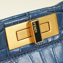 Fendi Blue Shiny Crocodile Peekaboo Regular Bag