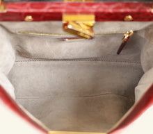 Fendi Dark Red Crocodile Mini Peekaboo Bag