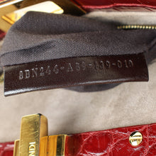 Fendi Dark Red Crocodile Mini Peekaboo Bag