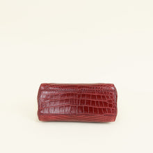 Fendi Dark Red Crocodile Mini Peekaboo Bag