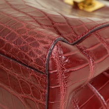 Fendi Dark Red Crocodile Mini Peekaboo Bag