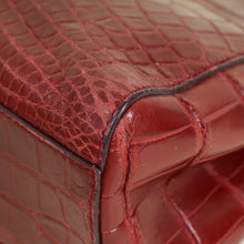 Fendi Dark Red Crocodile Mini Peekaboo Bag