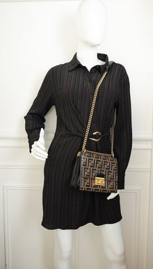 Fendi Tobacco FF Embossed U Kan Chain Small Shoulder Bag