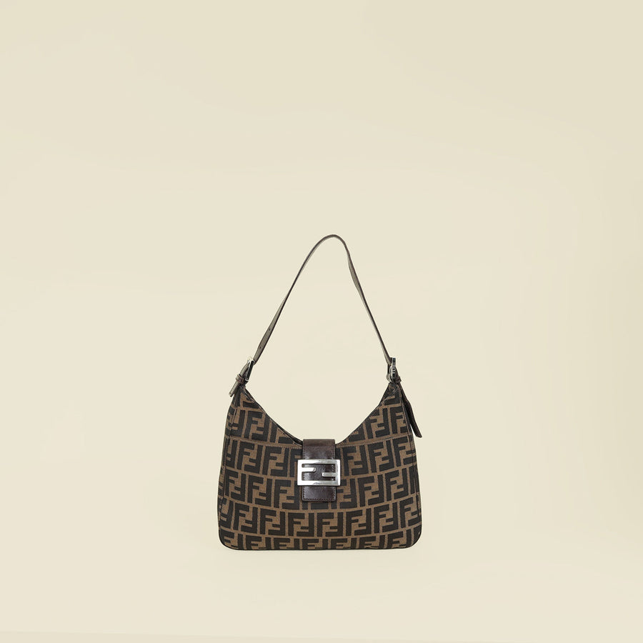 Fendi Brown FF Zucca Hobo Shoulder Bag