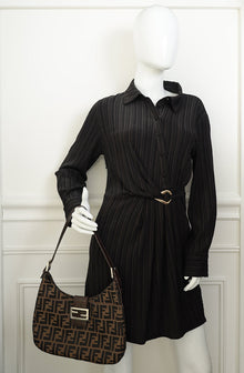 Fendi Brown FF Zucca Hobo Shoulder Bag