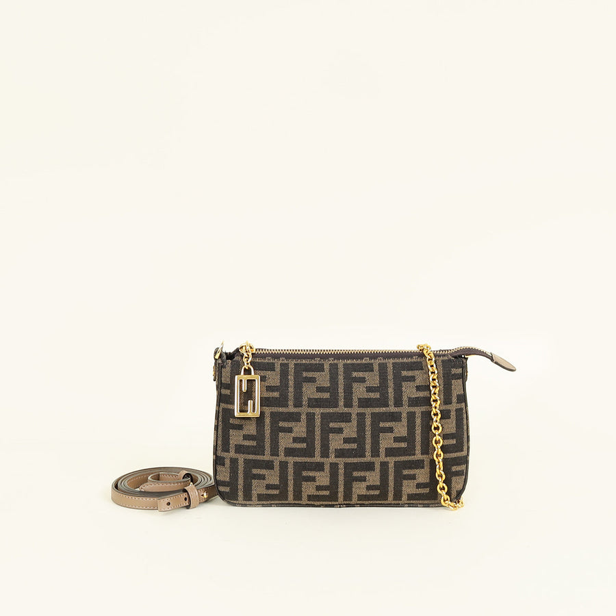 Fendi Tobacco FF Zucca Baguette Pouch