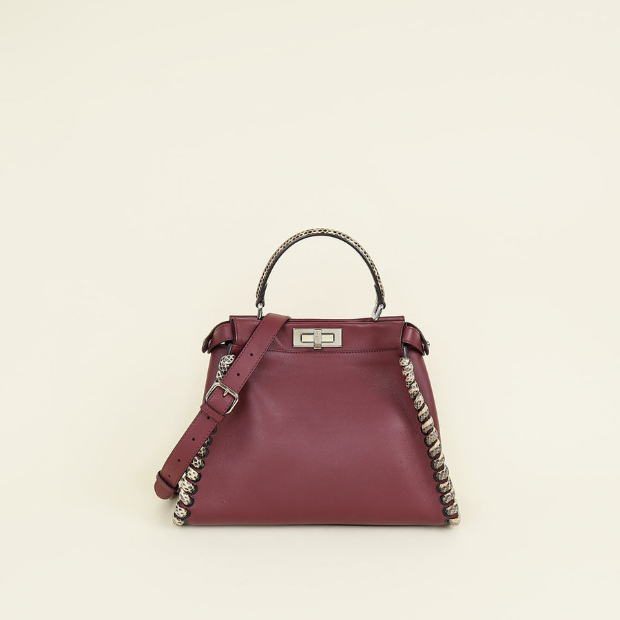 Fendi Bordeaux Whipstitch Peekaboo Regular Bag