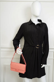 Fendi Peach Pink FF Motif Baguette Wallet on Chain