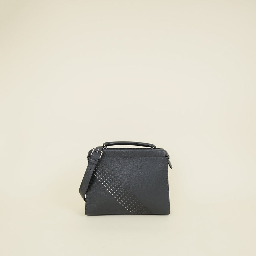 Fendi Grey Selleria Peekaboo Iconic Fit Mini Satchel Bag