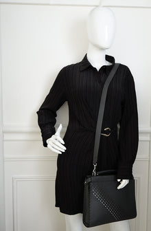 Fendi Grey Selleria Peekaboo Iconic Fit Mini Satchel Bag