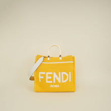 Fendi Mimosa Panna Cotton Crochet Sunshine Shopping Tote Bag