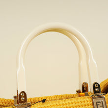 Fendi Mimosa Panna Cotton Crochet Sunshine Shopping Tote Bag