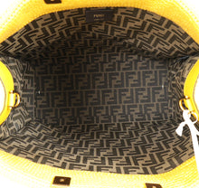 Fendi Mimosa Panna Cotton Crochet Sunshine Shopping Tote Bag
