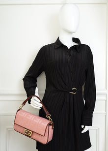 Fendi Bicolor FF Embroidery Baguette Medium Bag