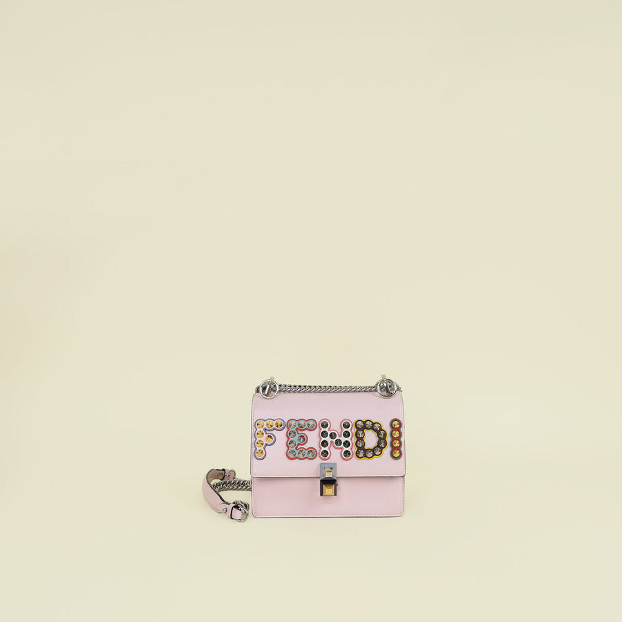 Fendi Pink Kan I Studded Small Shoulder Bag