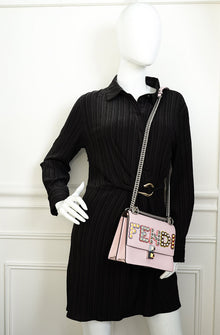 Fendi Pink Kan I Studded Small Shoulder Bag