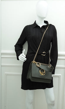 Fendi Olive Green Kan I F Logo Shoulder Bag