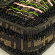 Fendi Green Baguette Beads Embroidered Shoulder Bag