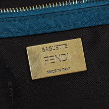 Fendi Teal Baguette Large Satchel Bag