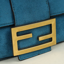 Fendi Teal Baguette Large Satchel Bag