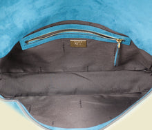 Fendi Teal Baguette Large Satchel Bag
