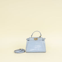 Fendi Light Blue Alligator Micro Peekaboo Mississippiensis Bag