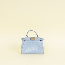 Fendi Light Blue Alligator Micro Peekaboo Mississippiensis Bag