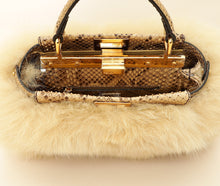 Fendi Bicolor Peekaboo Mini Fox Fur Python Bag