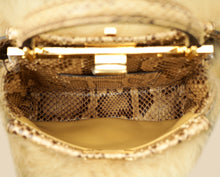 Fendi Bicolor Peekaboo Mini Fox Fur Python Bag