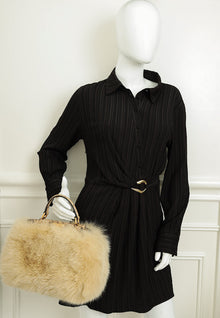 Fendi Bicolor Peekaboo Mini Fox Fur Python Bag
