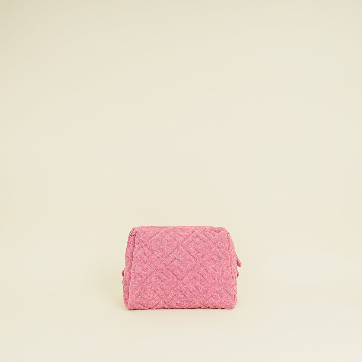 Fendi Lollypop Pink FF 1974 Embossed Medium Trapezoid Beauty Pouch