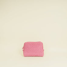 Fendi Lollypop Pink FF 1974 Embossed Medium Trapezoid Beauty Pouch
