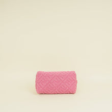 Fendi Lollypop Pink FF 1974 Embossed Medium Trapezoid Beauty Pouch
