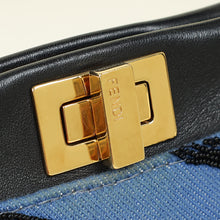 Fendi Blue Denim Bird Beaded Mini Peekaboo Bag