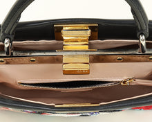 Fendi Blue Denim Bird Beaded Mini Peekaboo Bag