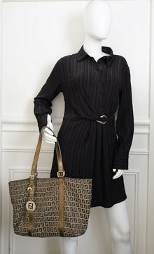 Fendi Tricolor Zucchino Shopping Tote Bag
