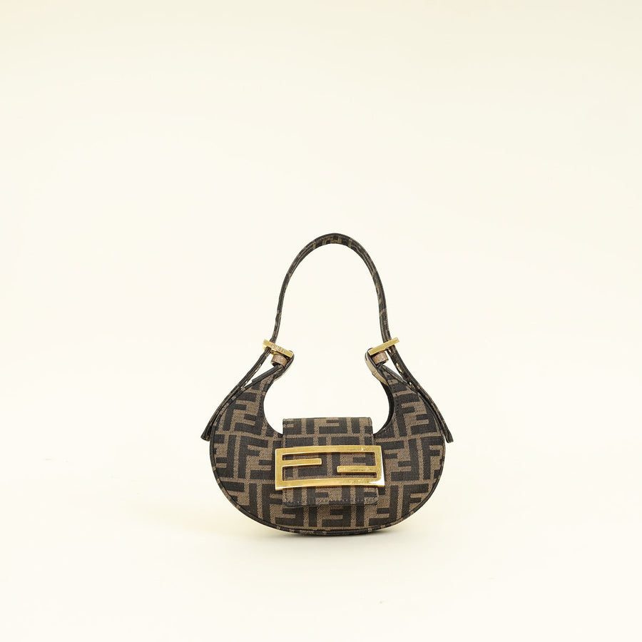Fendi Tobacco FF Zucca Mini Cookie Bag