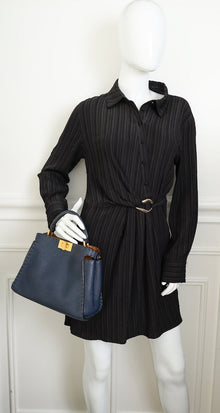 Fendi Navy Blue Peekaboo Selleria Essentially Mini Bag