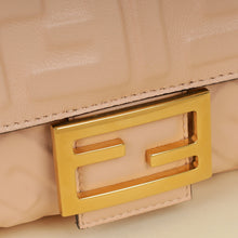 Fendi Peach FF Embossed Baguette Medium Bag