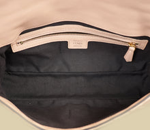 Fendi Peach FF Embossed Baguette Medium Bag