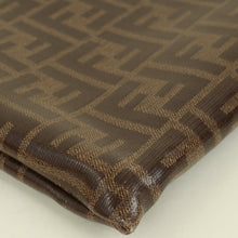 Fendi Brown FF Logo Large Flat Wristlet Pouch