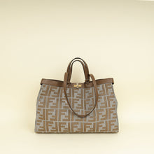 Fendi Brown Houndstooth FF Embroidered Peekaboo X-Tote Medium Bag